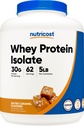 Nutricost sūkalu olbaltumvielu izolāts (apdedzināts karamele, 5LBS)