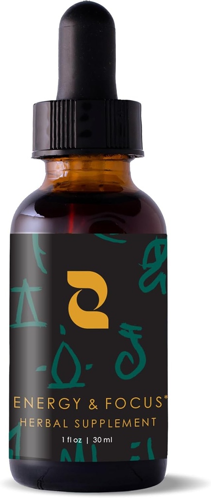Redmint Enerģija & Fokuss Ārstniecības augu pincture -- Ārstniecības augu papildinājums Sakot seno TCM gudrība -- Natural atbalsts Boost Enerģijas un asināt Focus ar Ashwagandha, Rhodiola, Schisandra, Svētā Bazilika - 30 ml