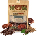 VOS GANOLUCIDUM - 100% Organic Reishi Kafija, 2 in 1 Reishi Sēnes ar kafiju, 5 Sachets, Great Tasting, Sēņu Papildinājums, Atbalsts enerģijai un Immunity Papildinājums (0,7 oz katrs)