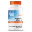 Ārsti labākais Vegan D3 2500 SV (Vitashine), augu izcelsmes D3 vitamīns, ne-GMO, bez lipekļa, bez sojas, Vegan 60 Veggie Caps