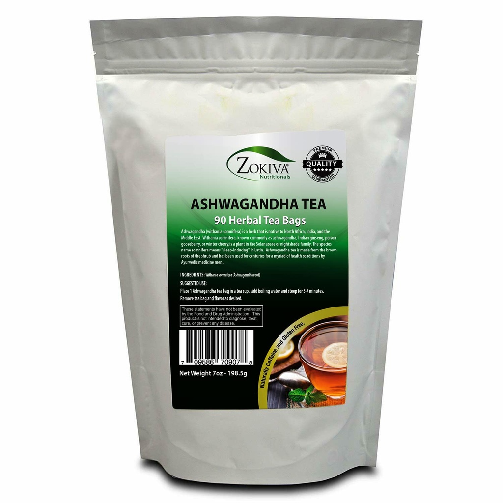 Ashwagandha Tea Organic 90 Somas Premium kvalitāte 100% tīra sakne - Witania Somnifera