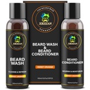 XIKEZAN Beard Wash & Beard Kondicionieris Dabīgs Softener Komplekts w/Argan & Jojoba Eļļas Gludināšanas & Stiprina Ziemassvētku Stocking Studenti Tēva diena Dāvanas vīriešiem Viņu tētis Boyend Vīrs