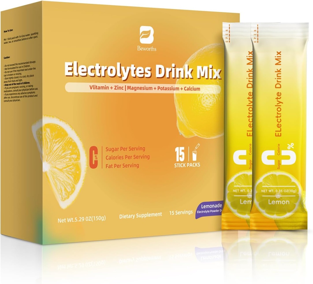 Elektrolītu pulvera reģenerēšanas dzēriens Mix --; bezcukura Elektrolītu pulvera paketes Papildinājums ar kālija cinku un magniju hidrācijai - Keto Elektrolīti, bez GMO un bez cukura - 15 Stick
