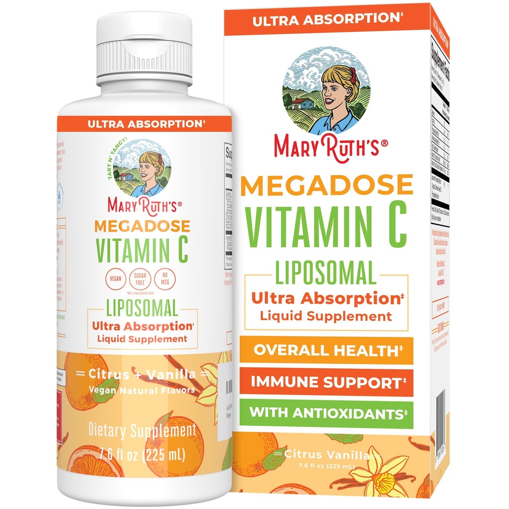 MaryRuth ir Megadose Šķidrs vitamīns C Liposomāla 500 mg Per Servējot Ultra Absorbcija 