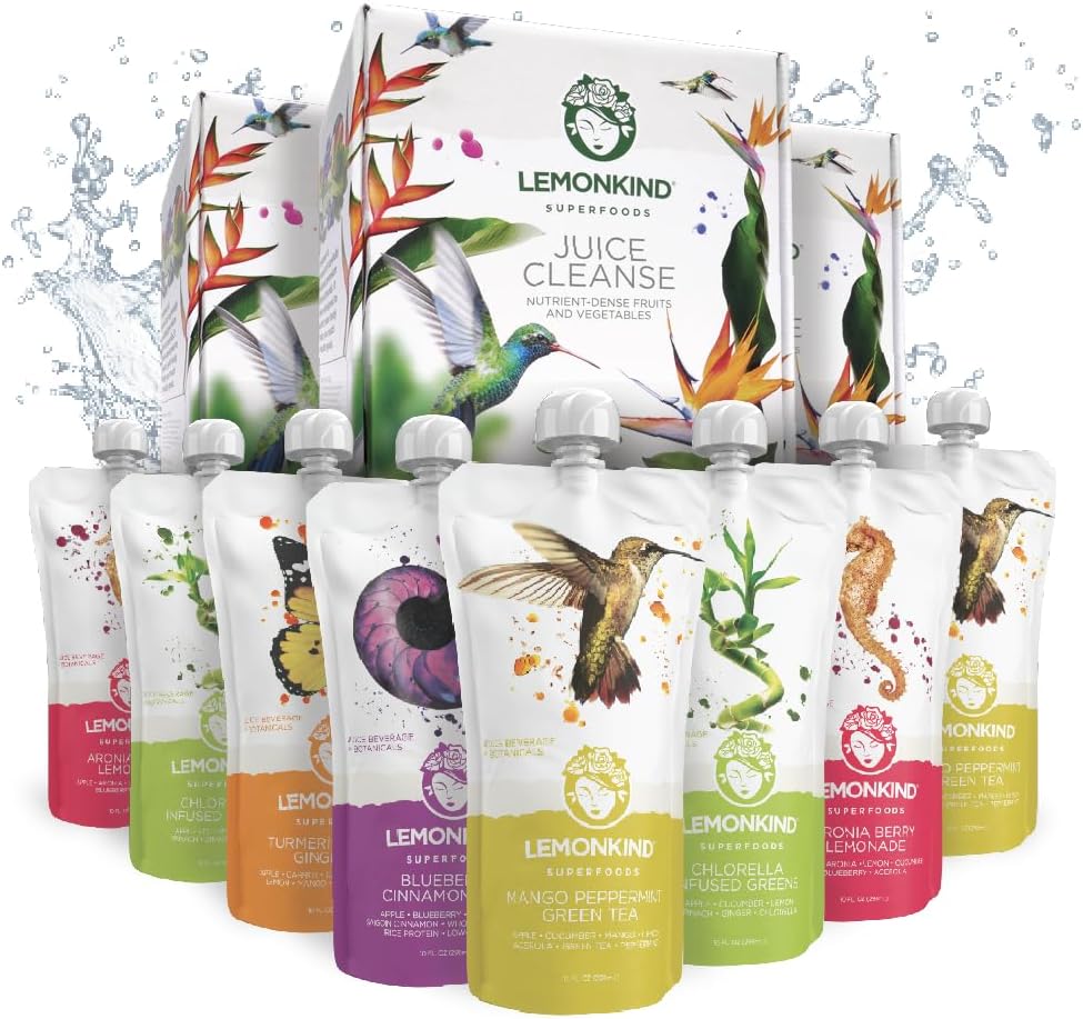 LEMONKIND 3-Dienu CORE Nutrient-Dense tīrība: Detokss, Boost Enerģija, Pārvaldīt Svars, Break Bad Parametri - Augu bāzes, Nav GMO, Gluten-Free, Pressed, Nav Koncentrāti - 24 sulas.