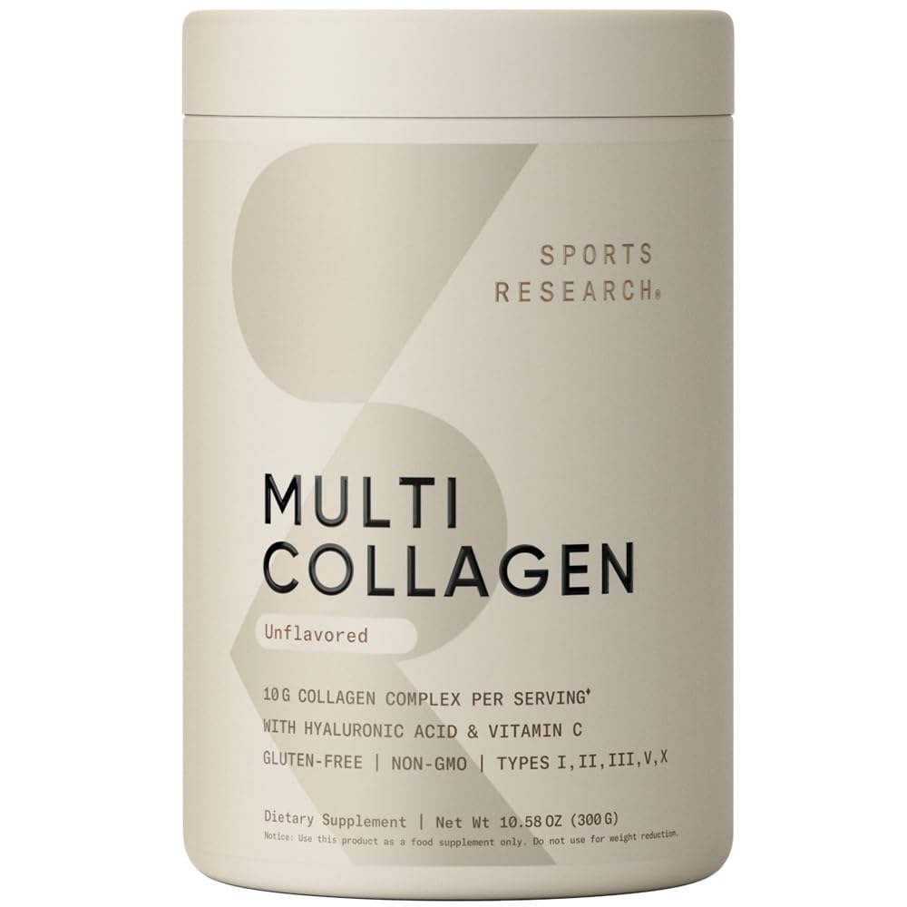 Sporta pētījumi Multikolagēna proteīna pulveris (I, II, III, V, X tips) ar hialuronskābi + C vitamīns              - 5 Veidi pārtikas bāzes kolagēna, 30 Kalpojumi (Neuzliesmojošs)