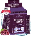 KEY NUTRIENTS Elektrolītu pulvera paciņas - Auglīgas vīnogas 40 Pack Hydration Packets - Travel Hydration Powder - Nav cukura, Nav kaloriju, bez lipekļa - Ražots ASV