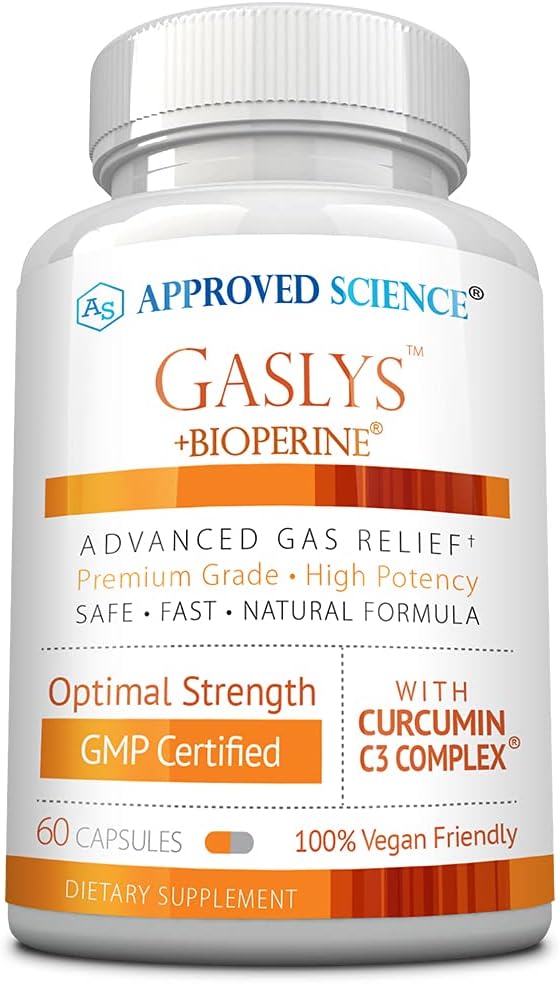 Apstiprināts Science® GaslysTM - Soothe Digestive Tract, Alleviates Gas and Kuņģa krampji - Artišoka pulveris, ingvers, Fenhen Seed - 60 Count of 1