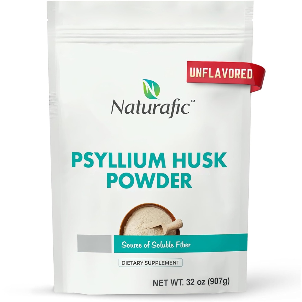 Psyllium Husk pulveris Neflavored – Gremošanas Fiber papildinājums Bounel Regularity & Gut veselība – Non-GMO, Gluten-free, Vegan, Keto Friendly – 32oz