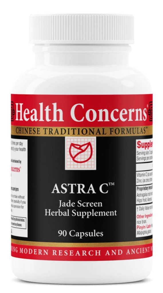 Veselības problēmas Astra C – Imūns atbalsts, Aukstuma novēršana un antioksidants Formula – vitamīns C, cinks, Astragalus, Atractylodes, Rose HIPS & Acerola – Dabas Ķīnas augu papildinājums – 90 kapsulas