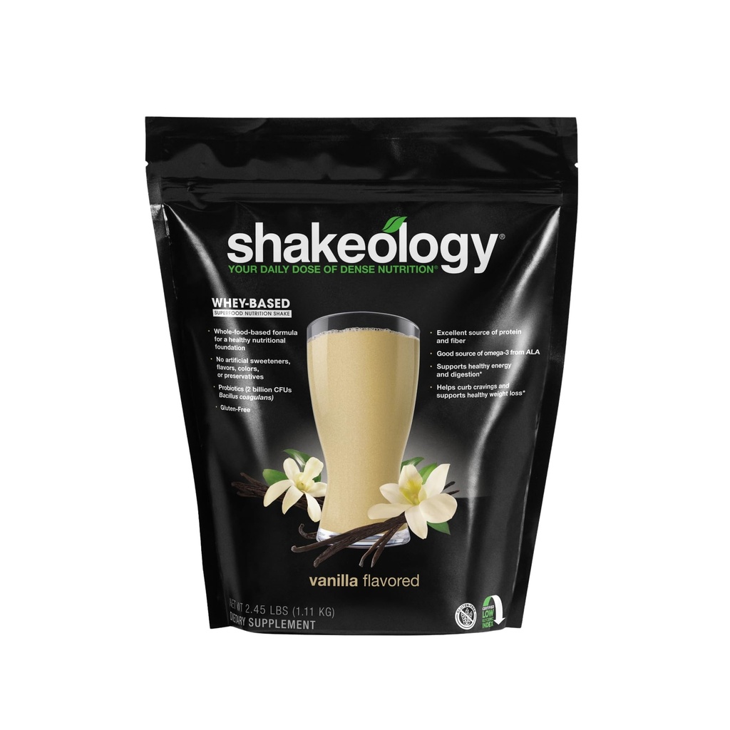 Shakeology sūkalu olbaltumvielu pulveris Blend - bez lipekļa, Superfood proteīns Sakratiet ar vitamīniem un minerālvielām - palīdz atbalstīt veselīgu svara zudums, Lean muskuļu atbalsts, Gut veselība - Vanilla, 30 Kalpo
