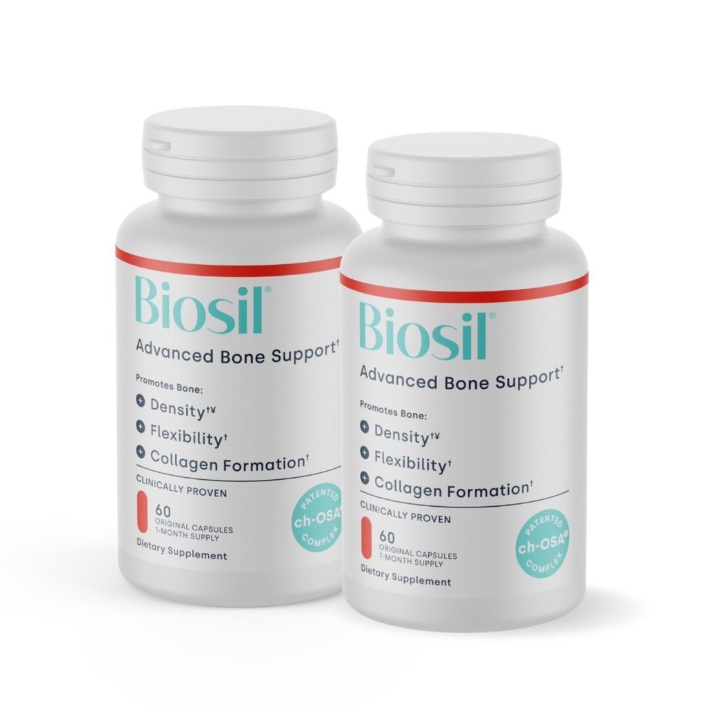 Biosil Kaulu kolagēnizers Ultra - 60 Veggie kapsulas, iepakojumā 2 - ar patentētu ch-OSA kompleksu + holīnu, inozitolu, MK7 un vitamīnu B12 - bez ĢMO - 60 dienu piegādes