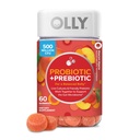 OLLY Probiotic + Prebiotic Gummy, 500 million CFUs, Peachy Peach - 60 Count