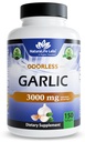 NaturaLife Labs Bezūdens Ķiploki – 3000 mg ekvivalents uz vienu apkalpo – 150 Softgels – Koncentrēts Ķiploku sīpolu ekstrakts ar organisko augstākā labuma olīveļļu – bez GMO, bez lipekļa