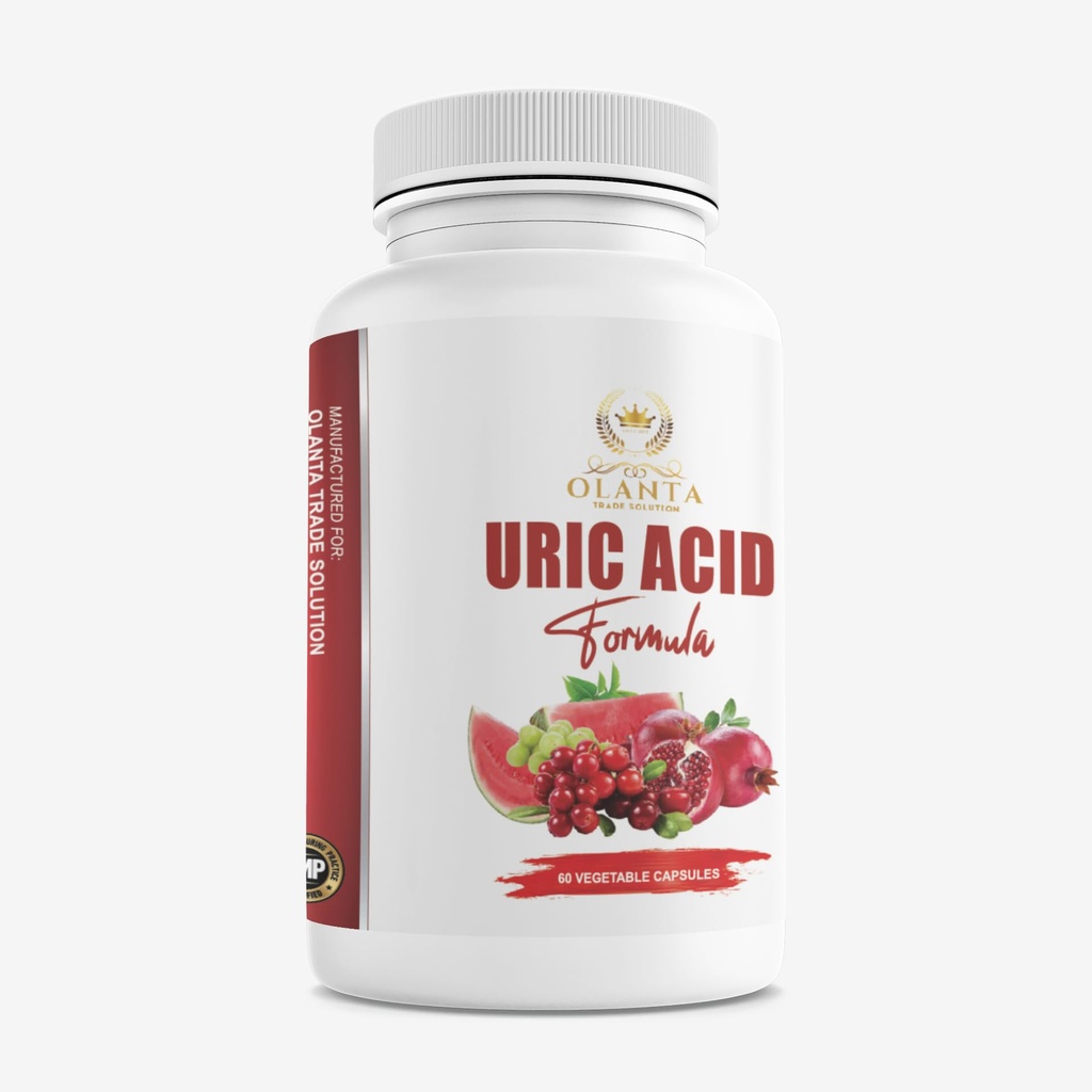 Generic Uric Acid Complex - Selerijas sēklas, urīnskābes atbalsts, kurkumas papildinājums, dzērveņu auglis, lejas urīnskābes papildinājums, All-Dabīgas sastāvdaļas, Citronskābe - 1 pudele 60 kapsulas