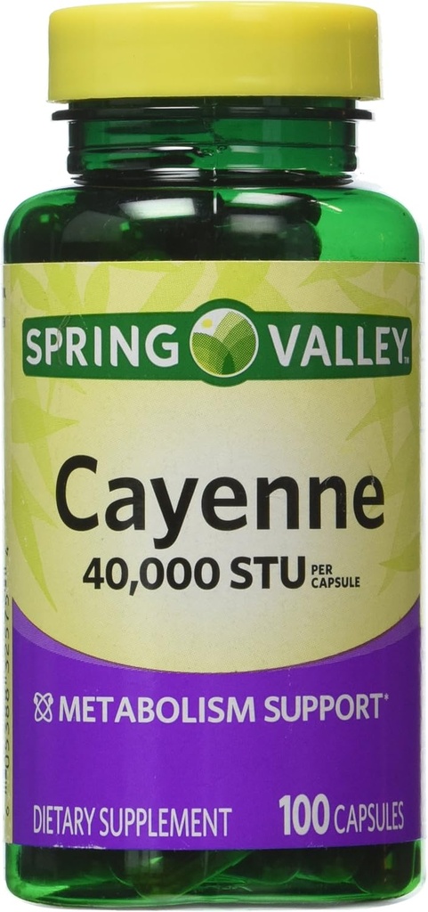Pavasara ieleja - Cayenne Fruit 40 000 STU, Vesels ārstniecības augs, 100 kapsulas