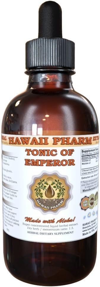 Hawai Pharm Shiitake, Maitake, Cordiceps, Reishi Liquid Extract, Organic Kaltēts Shiitake, Maitake, Cordiceps, Reishi Tincture, Herbal Papildinājums, Ražots ASV, 4 fl.oz