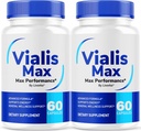 Vialis Max tabletes vīriešiem - Oficiālais Vialis Max Premium vīriešu atbalsta formula ātrai enerģijas, izturības un veiktspējas, VialisMax kapsulas Advanced Formula, 120 kapsulas 2 mēnešiem