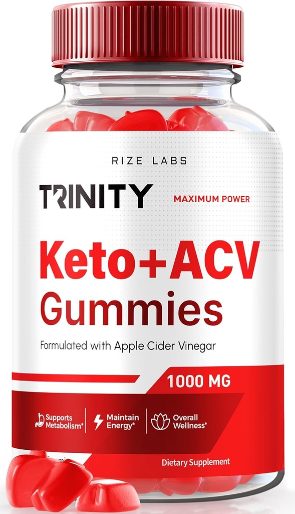 rize laboratorijas - Trinity Keto+ACV Gumijas Advanced svara zudums, Visi dabas Apple Sidra Etiķa papildinājums, 500 mg (60 Gumijas)