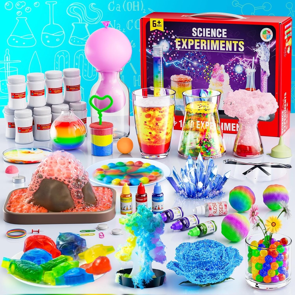 110 Laboratorijas eksperimenti Science komplekti bērniem - STEM Projekti Izglītojošās zinātniskās rotaļlietas bērniem 6 7 8 9 10 12 gadi, Ziemassvētku dzimšanas dienas dāvanas zēniem un meitenēm, Ķīmijas komplekts, mācīšanās un izglītība