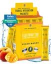 KEY NUTRIENTS Elektrolītu pūdera paketes - Tropu persiku Mango 20 Pack Hidrēšanas paketes - Travel Hydration Powder - Nav cukura, Nav kaloriju, bez lipekļa - Ražots ASV