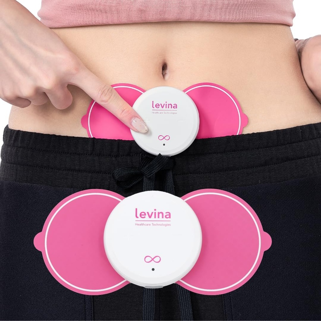 Levina Menstrual Period Relief Device - Wireless TENS Unit and Biosaderable Electrode Pads, Recommendable, Magnetic Connection, Instant Cramp & PMS Relief, and Drug-free, FSA HSA Attiecināms (RS-38)