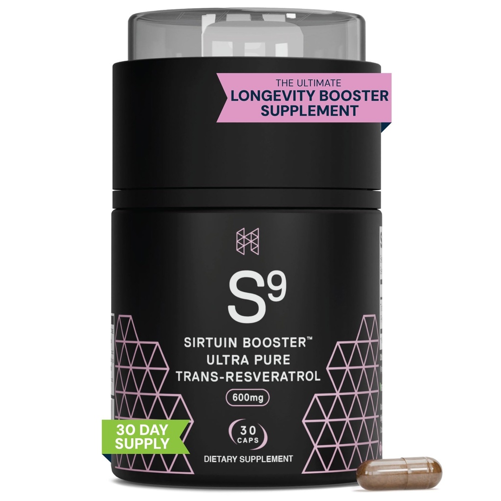 HPN Nutraceuticals SIRTUIN, 98% Ultra Pure Trans-Resveratrol Extract, Sirtuin Activator, 600 mg 98% Trans-Resveratrol Extract, 30 kapsulas