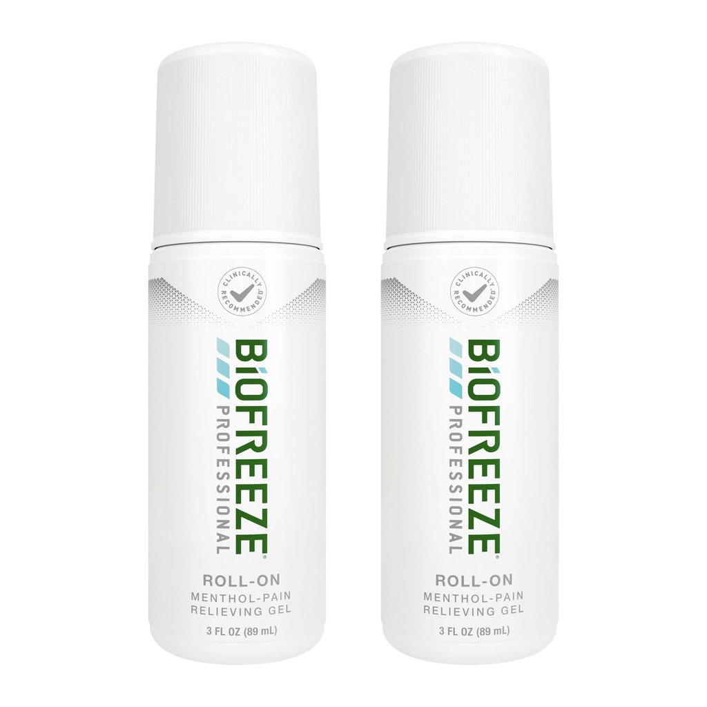 Biofreze Professional Pain Relief Roll On for Knee, Neck, Hip, Locītavu, & Plecu, Vienkāršas Muguras Sāpes Reliever, Sor Muskuļu Relief, Roll-On Mentol Gel 3 Fl Oz (iepakojums no 2)