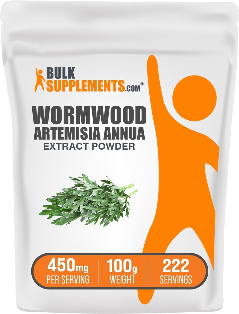 BulkSupplements.com Wormwood Extract Powder - Artemisia Annua Avots: Sweet Wormwood Leaves, Herbal Papildinājums - bez lipekļa, 450mg uz vienu Kalpo, 100g (3.5 oz) (iepakojums no 1)