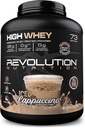 Revolution Nutrition, High Whey, Protein Powder 6LB, Whey Isolate, nesatur lipekli, Lean Muskuļu masa vīriešiem un sievietēm, 25g proteīna Per Scoop, 2,7kg, 73 Kalpo (Iced Cappuccino, 6 Pound)