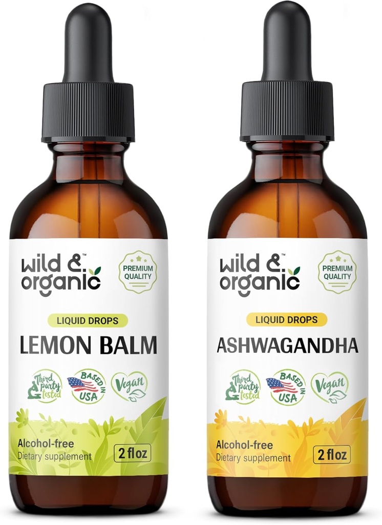 Savvaļas un organiskās citronu balons Tincture 2 fl oz & Ashwagandha Tincture 2 fl oz