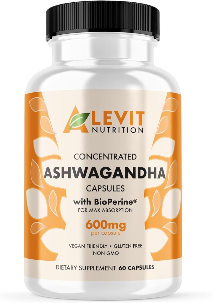 Organic Ashwagandha 600mg - 60 Grāfs (2-Mēneša piegādes) - Vegan - BioPerine uzlabotai absorbcijai - Stress, Mood & Labklājība Atbalsts
