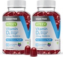 Vitamīns D3 Gumijas pieaugušajiem un pusaudžiem -10 000 SV, 250 mkg, maksimālais stiprums - bez cukura, kauliem, locītavu un muskuļu veselību, imūno impulsu - veģetārs, bez želatīna - garšīgs košļājams ogu aromatizēts