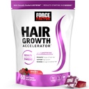 Force Factor Matu augšanas paātrinātājs Soft Chews, Matu augšanas Vitamīni sievietēm un vīriešiem ar klīniski Studeded Lustriva un Biotin, veicina biezāka, Fuller, spēcīgāka mati, Jaukta Berry, 60 Soft Chews