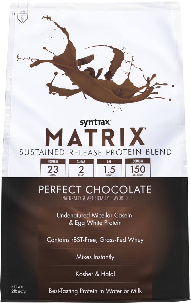 Syntrax Nutrition Matrix - Noturīga atsvaidzināt proteīns Blend, Perfect Chocolate 2 mārciņas.