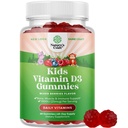 Košļājamie D vitamīns Gumijas bērniem - Delicious vitamīns D 1000 SV Per Servē - Toddlers Imūnsupport Gumies - Ogas aromatizēts papildinājums kaulu veselībai un muskuļiem - Želatīns bez 60 košļājamām rotaļlietām