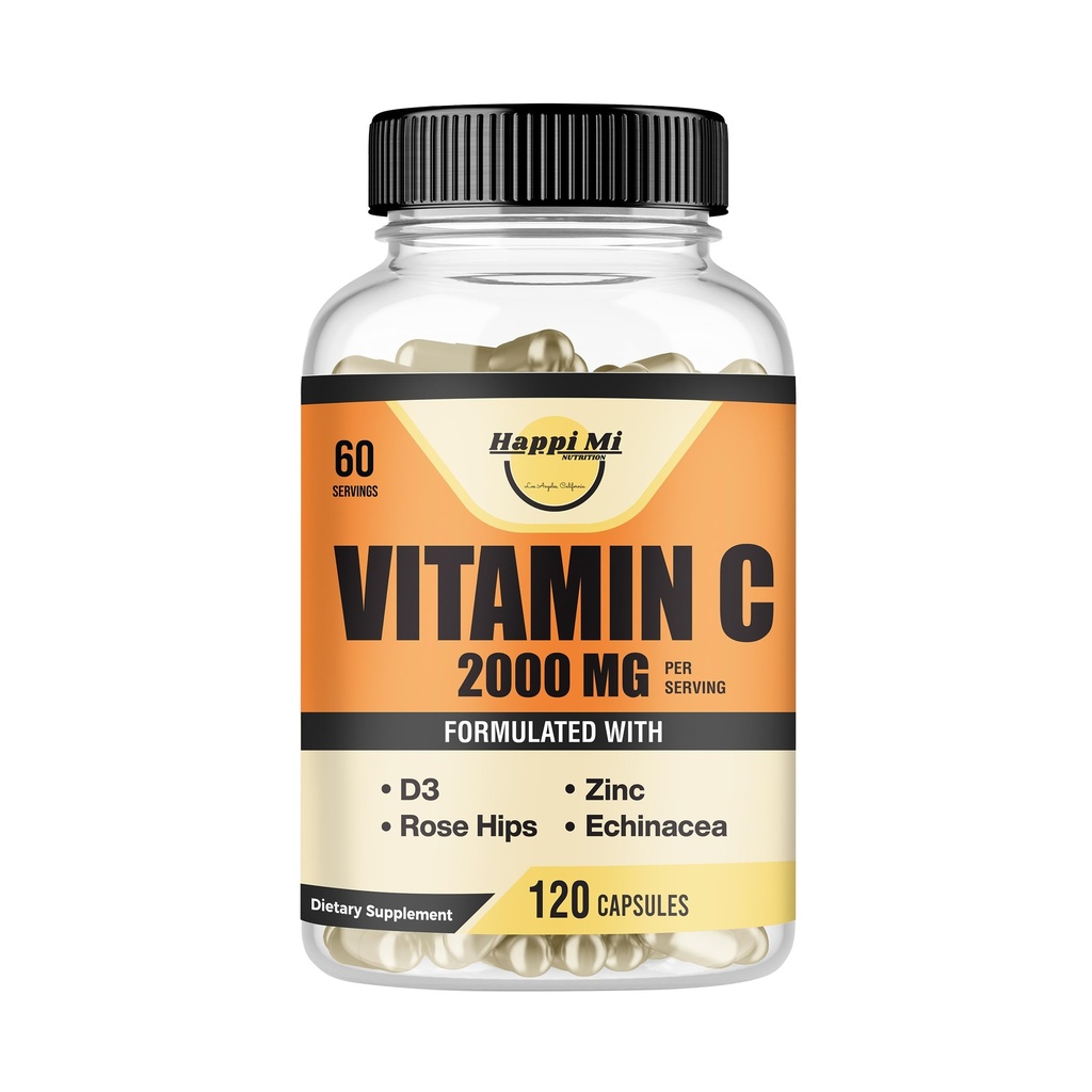 C vitamīns 2000MG, cinks 40 mg, D3 vitamīns 5000 SV, Echinacea Extract, Rose Hip, Imūnais atbalsts pieaugušajiem un bērniem, imūnā revakcinācija, 120 Vegan Caps, 60 dienu piegāde, ne ĢMO, bez filtrācijas