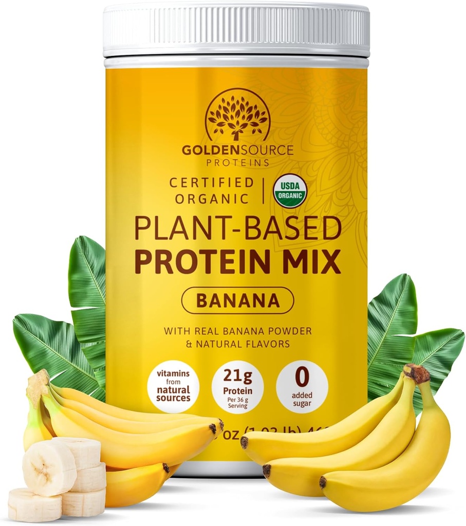 Banāna - augu izcelsmes olbaltumvielu pulveris, olbaltumvielu maisījums, olbaltumvielu pulveris ar vitamīniem un minerālvielām, 20g olbaltumvielu, un Complete aminoskābes profilu, vegan olbaltumvielu pulveris