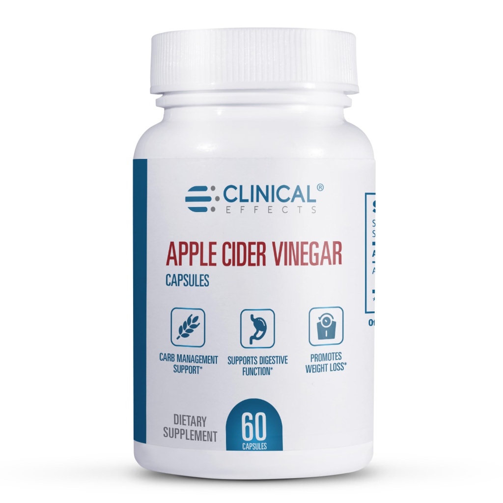 Klīniskā iedarbība Ābolu Sidra Etiķis Kapsulas - 1300mg Pure Apple Sidra Etiķis svara kontrolei, sirds veselībai, un enerģijas atbalstam - 60 Veggie ACV Pills - Ražots ASV