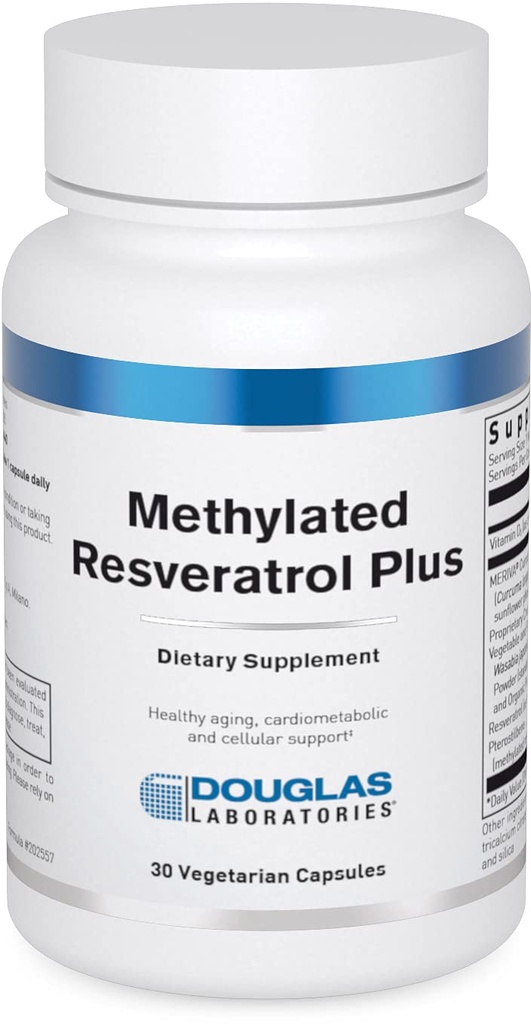 Douglas Laboratories Metalizēts Resveratrol Plus - - Formula ar kurkumīnu un D vitamīnu kardiometaboliskajai un šūnu veselībai - 30 Veģetārās kapsulas
