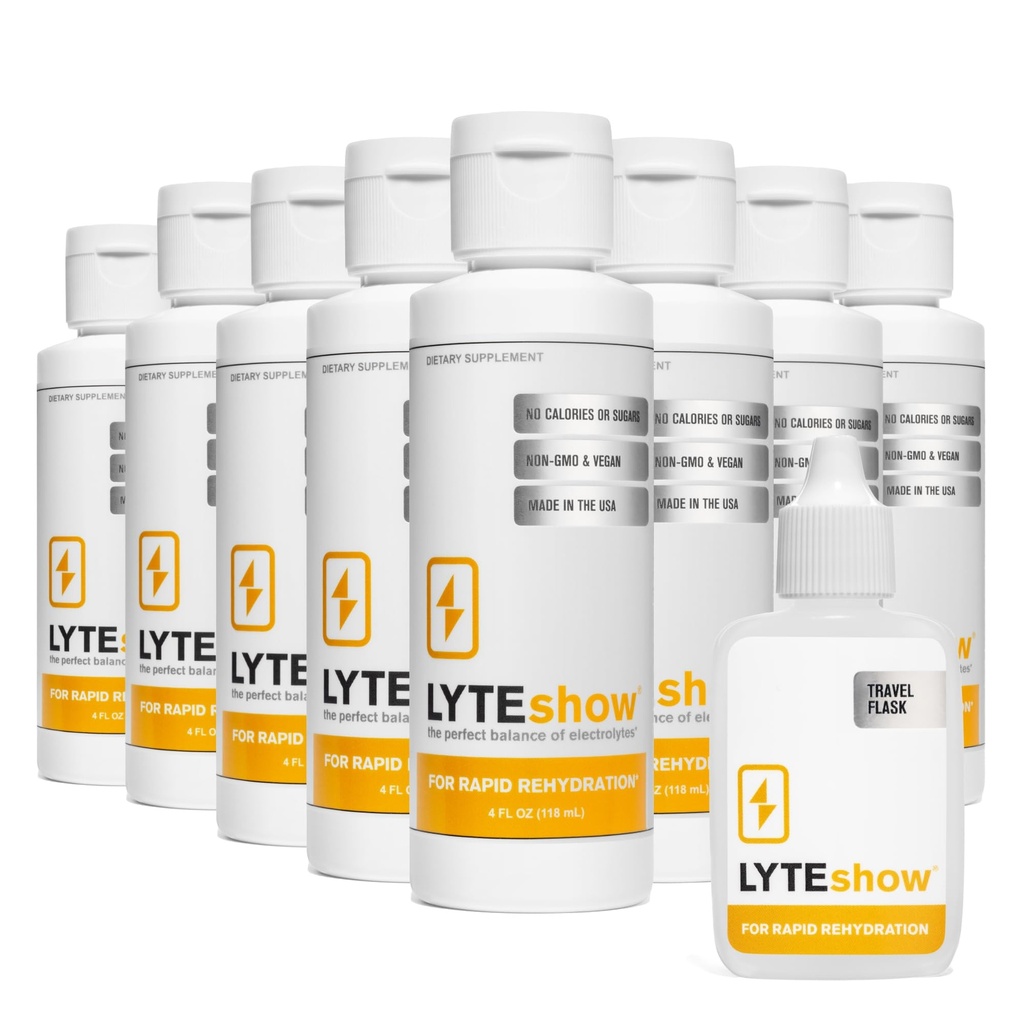 LyteLine Bezcukura Elektrolītu Pielikums hidrācijai - Imūnsupport - Pack of 8, 320 Servē - Keto Friendly - Cinks, Magnijs ātrai rehidrācijai, Treniņš, Muskuļu atveseļošana, Enerģija - Vegan