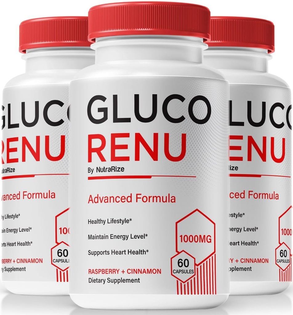 (3 Iepakojums) Gluco Renu kapsulas, oficiālās GlucoRenu tabletes, dabas atbalsts veselīga līmeņa, cirkulācijas un līdzsvara, Premium formula asinsvada tīrītājs, GlucoReNu Glyco Optimizer (180 kapsulas)