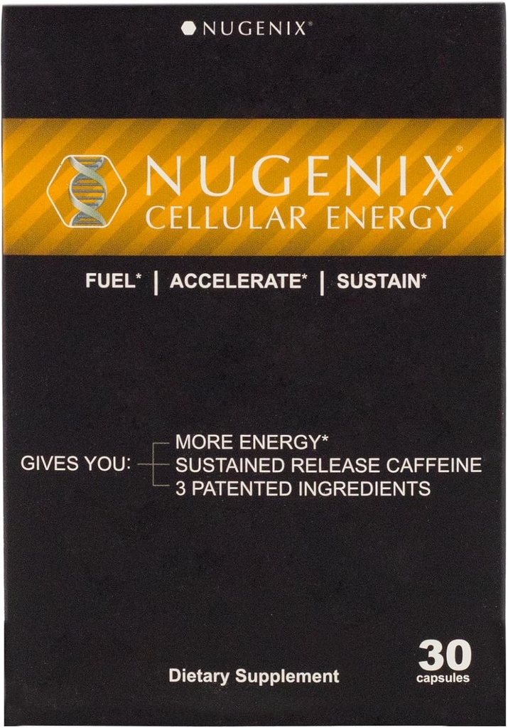 Nugenix Celular Energy - Enerģijas bagātinātāji - L-karnitīns un L-Tartrāts, elevATP, paplašināts atbrīvot kofeīns, L-Tirozīns, 30 Skaits