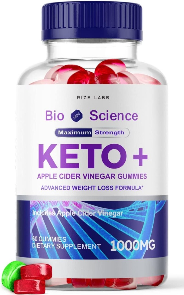 rize laboratorijas - Biozinātnes Keto Plus Gumijas svara zudums, Extra Strength, Advanced Formula Ietver Apple Sidra Etiķis Gumijas (60 Gumijas)