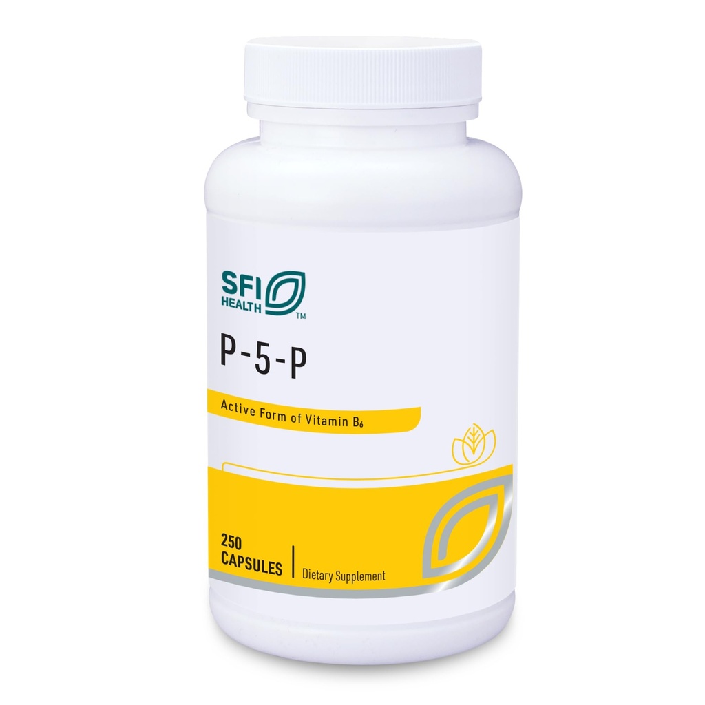 Klaire Labs SFI Health P-5-P - 30 Bioaktīvā B6 vitamīna Milligrammas Piridoksāls-5- Fosfāts metabolismam un aknu atbalstam, hipoalerģisks (100 kapsulas)