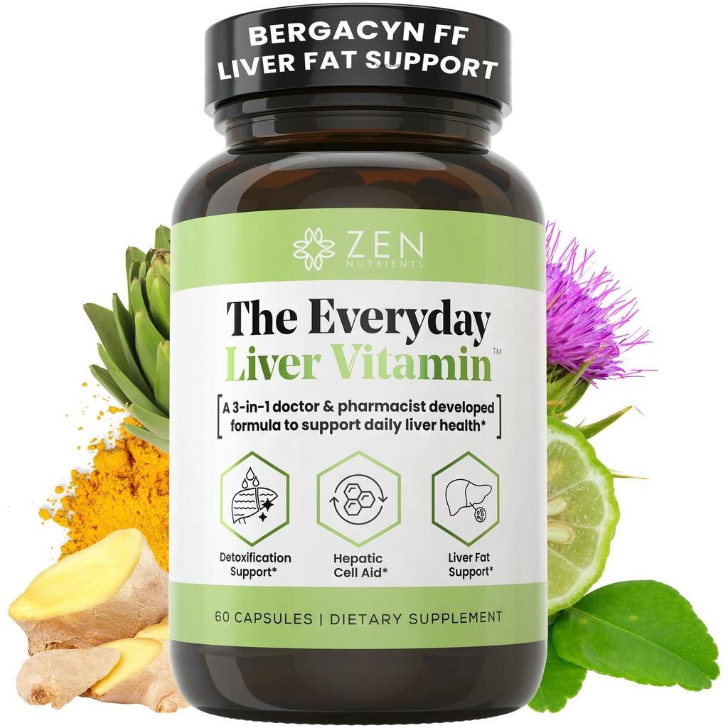 Zen Nutrientss Ikdienas aknu Vitamīns - Aknu tīrīt Detox & Remonts ar Bergacyn FF, Organic Milk Datetle, Dandelion Saknes & Artišoku ekstrakts aknu veselībai - Taukvielu aknu atbalsta bagātinātāji