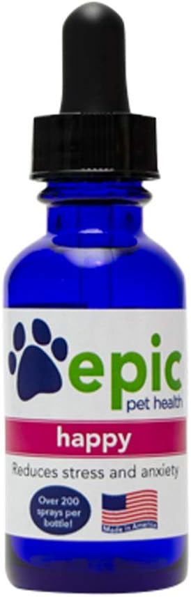 Laimīgu - Visi Dabas Šķidruma Spray Papildinājums - Eases Atdalīšanas Trauksme, Palīdz Ar Vet Apmeklējumi, Ceļojumi, Kopšana, Zaudēt Drauga (Dropper 1 oz)