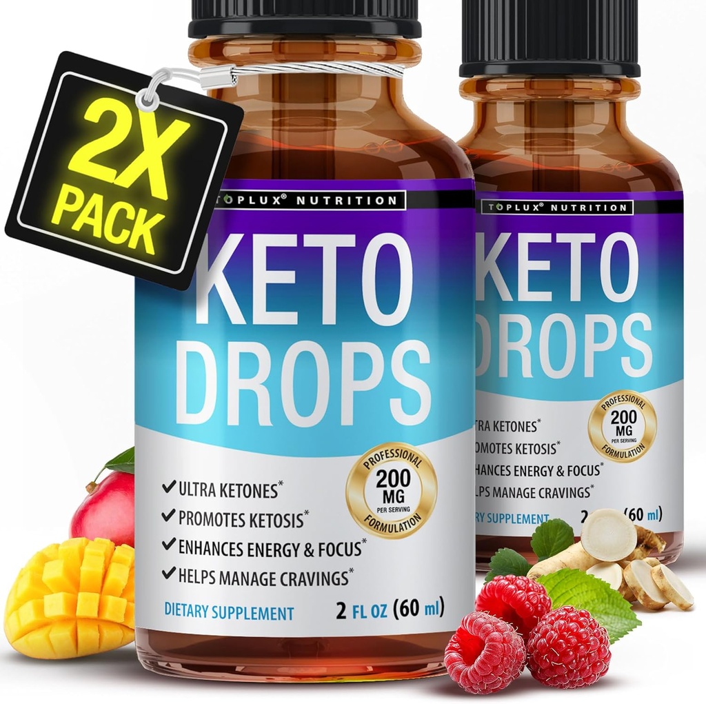 Toplux Keto Diēta pilieni Ketogenic Papildinājums - Premium formula, lai atbalstītu ketoze, Labāka Absorbcija Šķidrums, Garcinia Cambogia, vīriešiem un sievietēm
