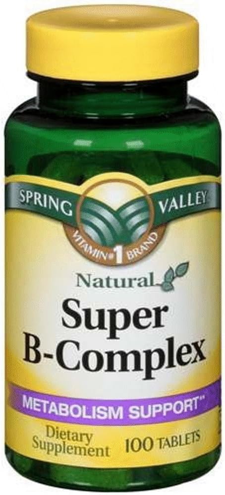 Spring Valley Super B- Complex, Metabolisma atbalsts, 100 tabletes